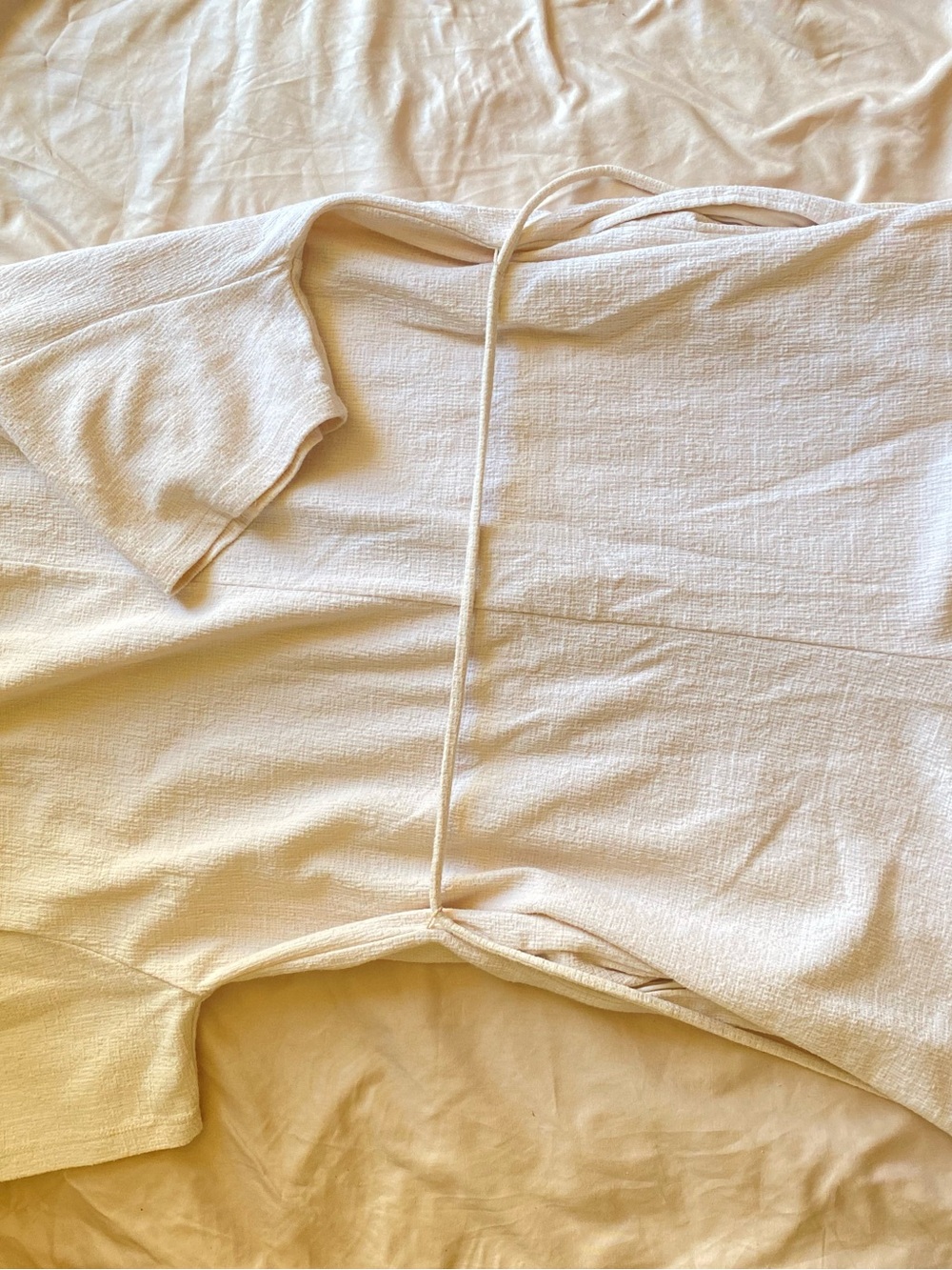 Cream Button-Front Textured Shirt - Picture 2 of 2
